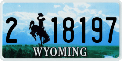 WY license plate 218197