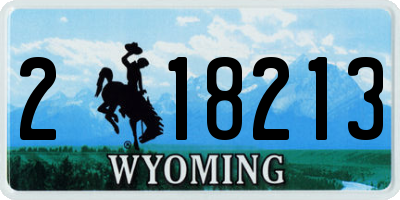 WY license plate 218213