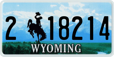 WY license plate 218214