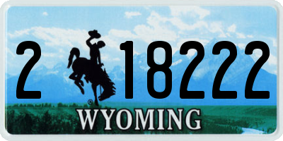 WY license plate 218222