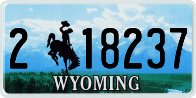 WY license plate 218237