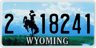 WY license plate 218241