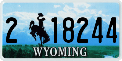 WY license plate 218244