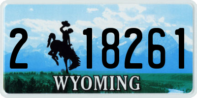 WY license plate 218261