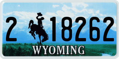WY license plate 218262