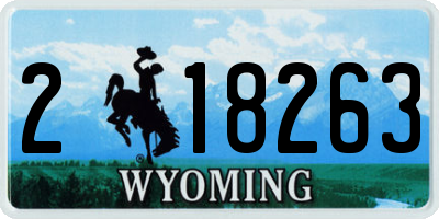 WY license plate 218263