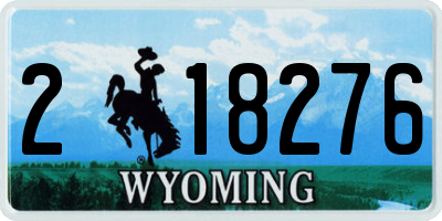 WY license plate 218276