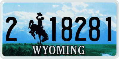 WY license plate 218281
