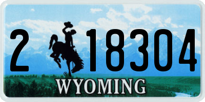 WY license plate 218304