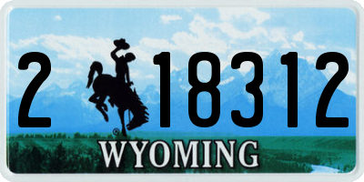 WY license plate 218312