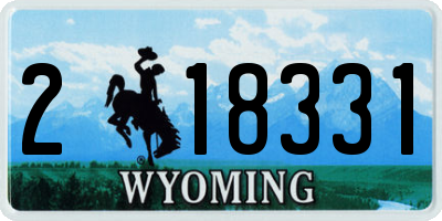 WY license plate 218331