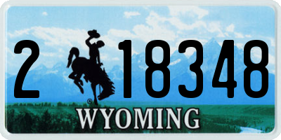 WY license plate 218348