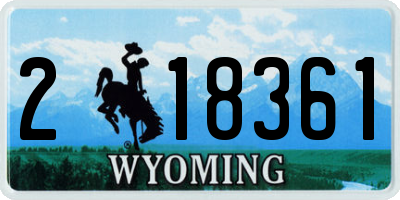 WY license plate 218361