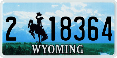 WY license plate 218364