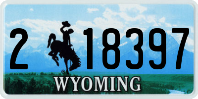 WY license plate 218397