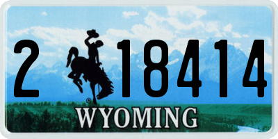 WY license plate 218414