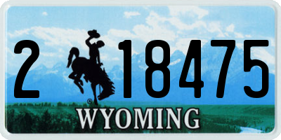 WY license plate 218475