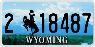 WY license plate 218487