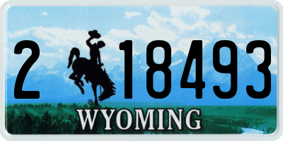 WY license plate 218493