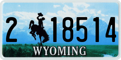 WY license plate 218514