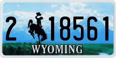 WY license plate 218561