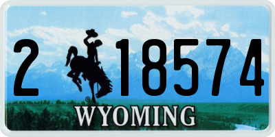 WY license plate 218574