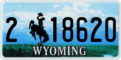 WY license plate 218620