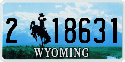 WY license plate 218631