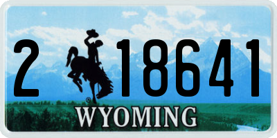 WY license plate 218641