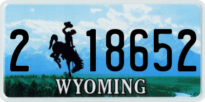 WY license plate 218652