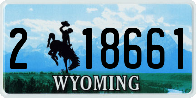 WY license plate 218661