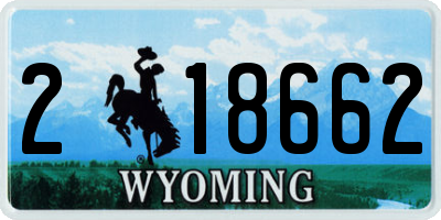 WY license plate 218662