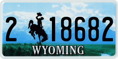 WY license plate 218682