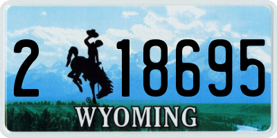 WY license plate 218695