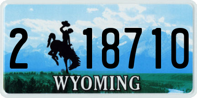 WY license plate 218710
