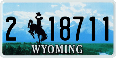 WY license plate 218711