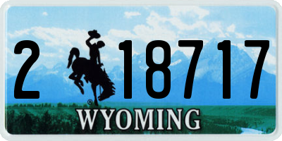 WY license plate 218717