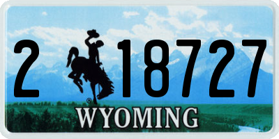 WY license plate 218727