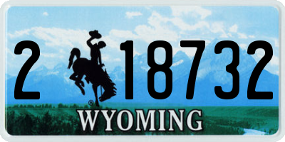 WY license plate 218732