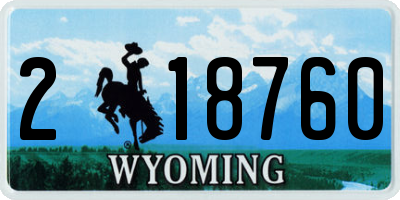 WY license plate 218760