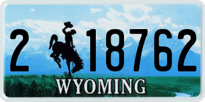 WY license plate 218762
