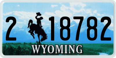 WY license plate 218782