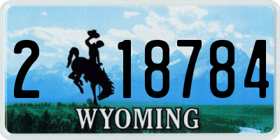 WY license plate 218784