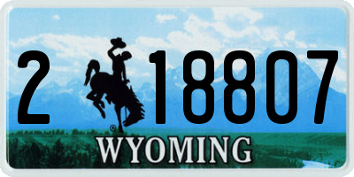 WY license plate 218807
