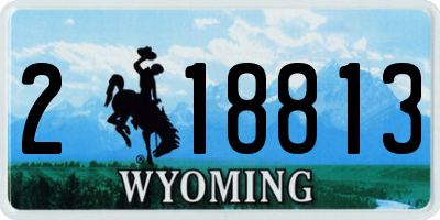 WY license plate 218813