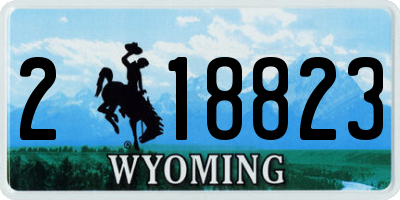 WY license plate 218823
