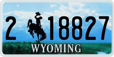 WY license plate 218827