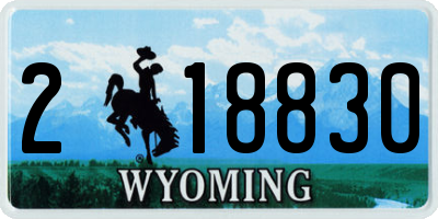 WY license plate 218830