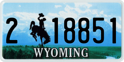 WY license plate 218851
