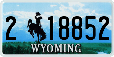 WY license plate 218852